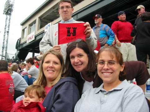Madison, Judy, Bethany and Heather with a gruntled Randy in back